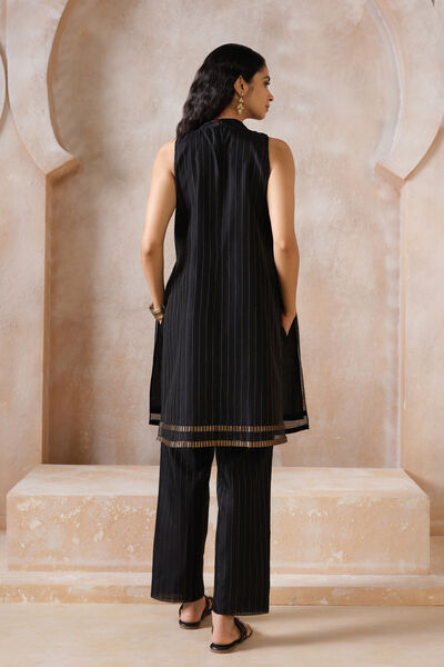 Fiore Handwoven Maheshwari Coord - Black